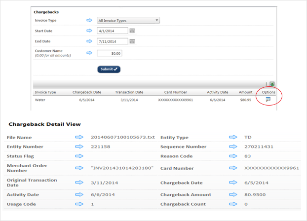 Chargeback screenshot