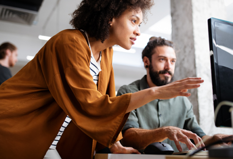 Team working on digital billing systems representing paperless billing and payment automation